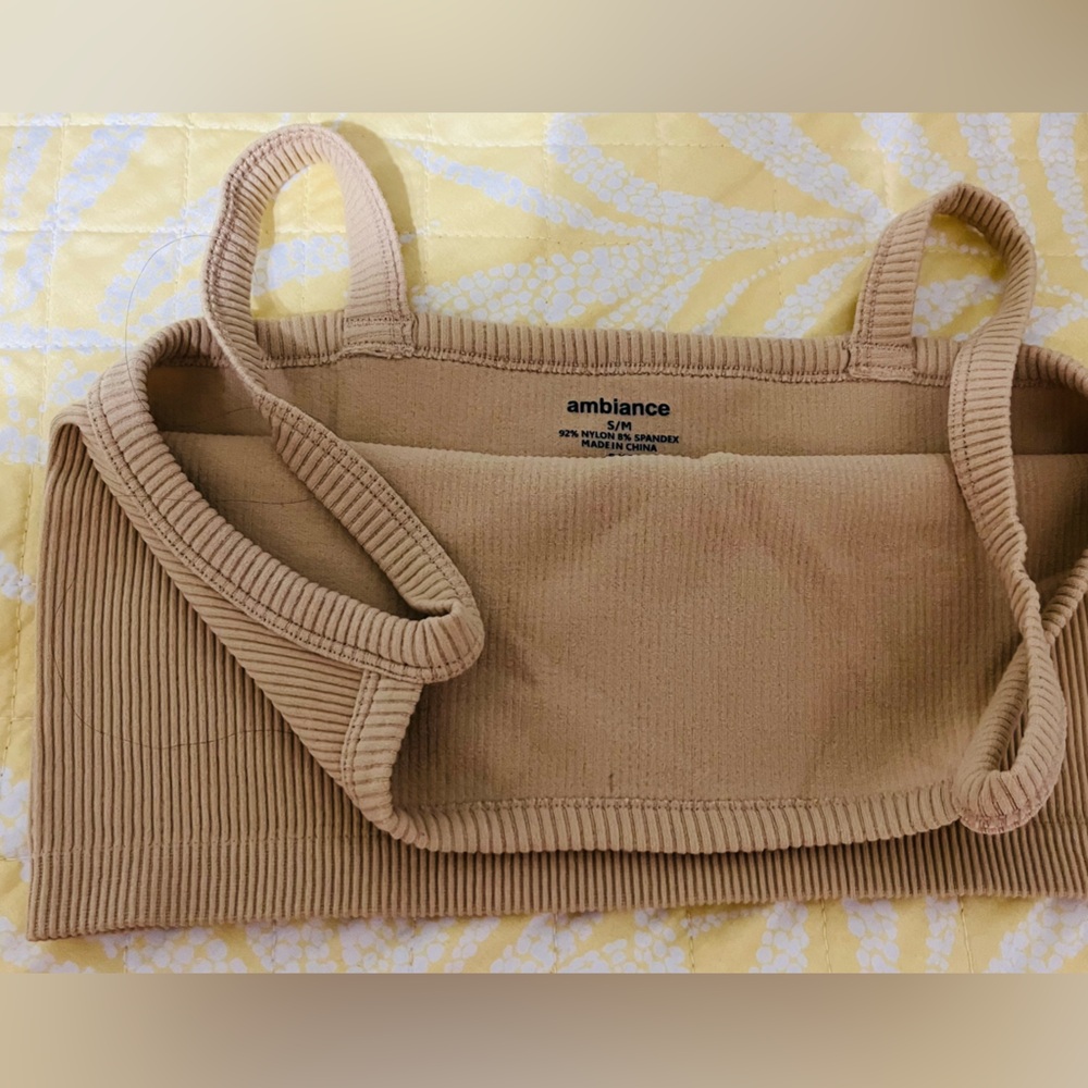 Ambiance Ribbed Beige Women's Bag